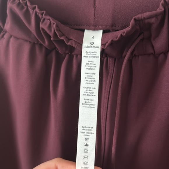 Lululemon Stretch High-Rise Pant 7/8 Length Red Merlot - Picture 8 of 16